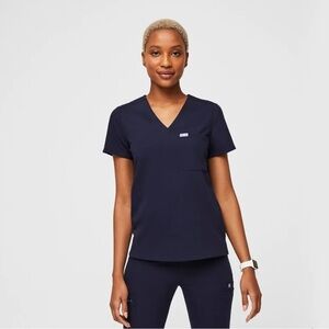 Figs Catarina One-Pocket Scrub Top || SZ M || Navy